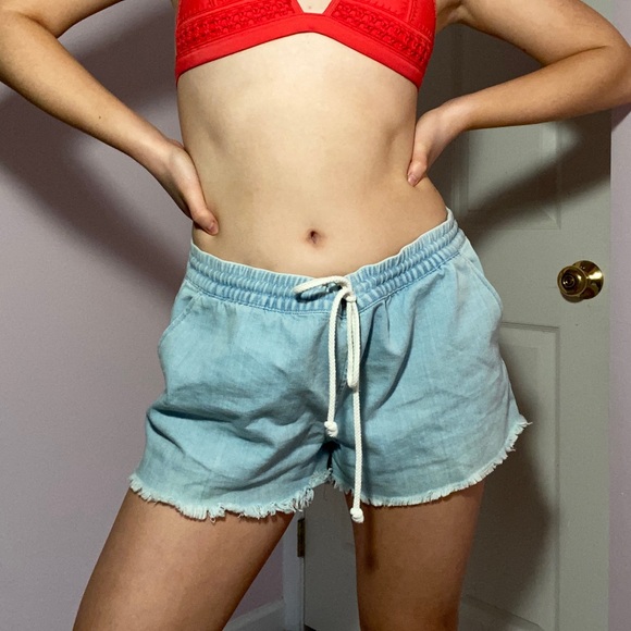 Aerie Denim Shorts with drawstring! - Picture 2 of 4